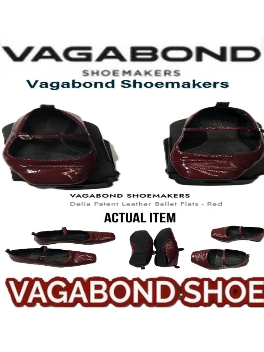 🛑 VAGABOND Shoemakers ➕ Delia 🆒 SHOES Leather FLATS Ballet Shiny 💸BUY NOW‼️